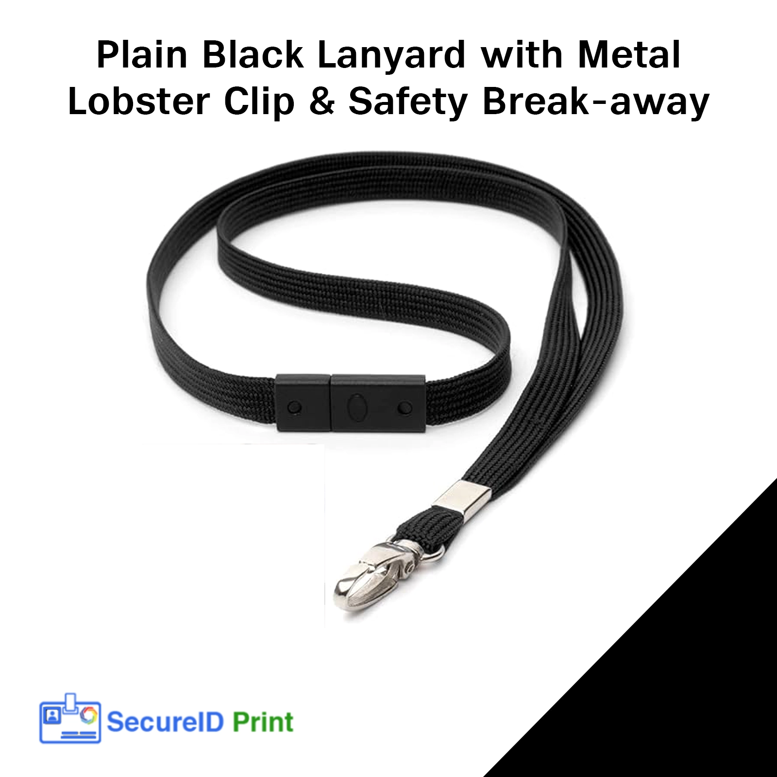 Black Plain Lanyard