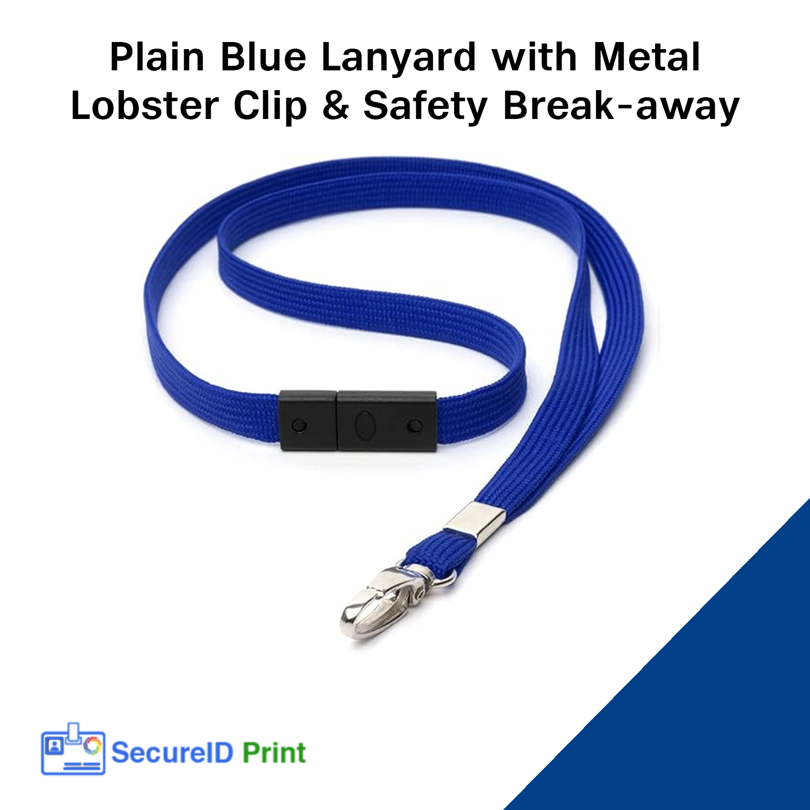 Blue Plain Lanyard